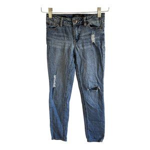 Lucky Brand Girls Distressed Denim Zoe Skinny Jeans Size 8